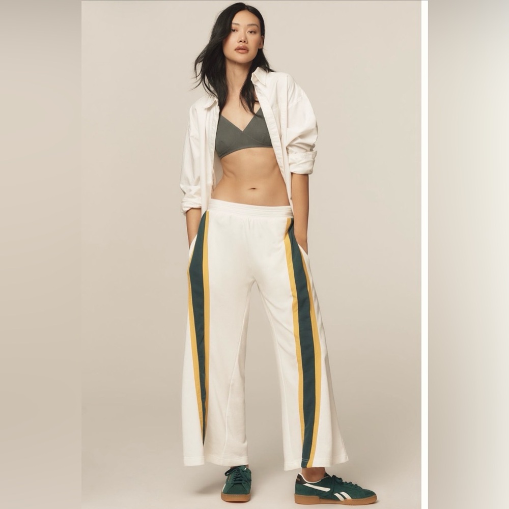 Anthropologie Daily Practice Off White Track Pants - New w Tags